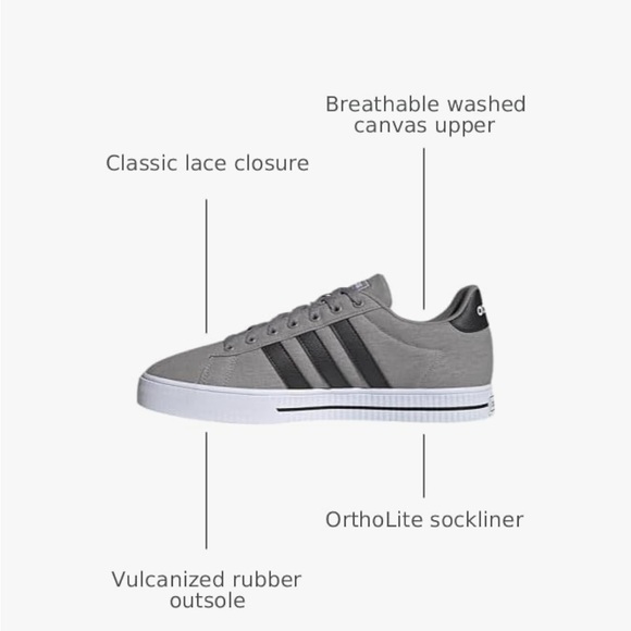 adidas Gray and Black Athletic Shoes - Picture 3 of 4